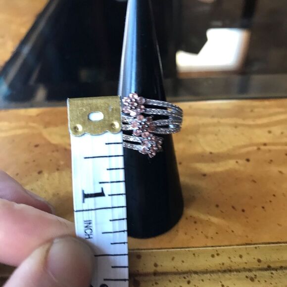 Natural Andalusite Sterling Silver Flower Ring Size 6 - Picture 5 of 9